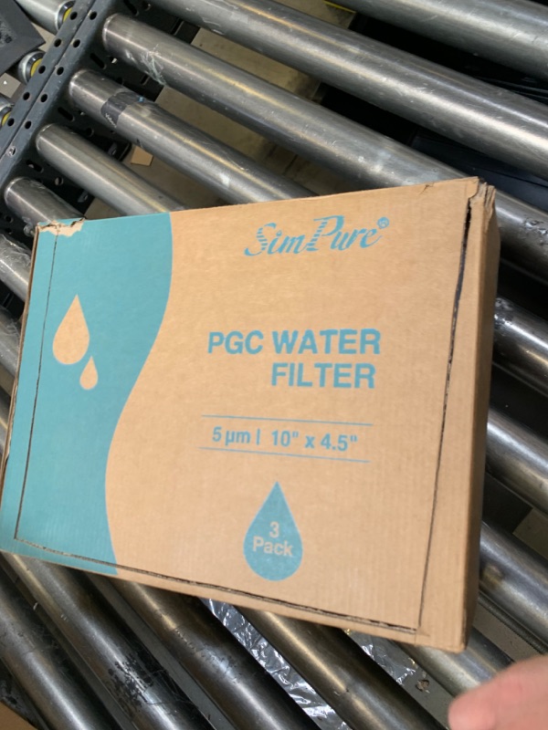 Photo 2 of 5 Micron 10" x 4.5" Whole House Sediment and Carbon Water Filters SimPure Replacement Cartridge for GE FXHTC, GXWH40L, RFC-BB / 155141-43, FC15B, HB18B, WRC25HD, WDGD-5005, W10-PR, W15-PR, 3-Pack --- Box Packaging Damaged, Item is New
