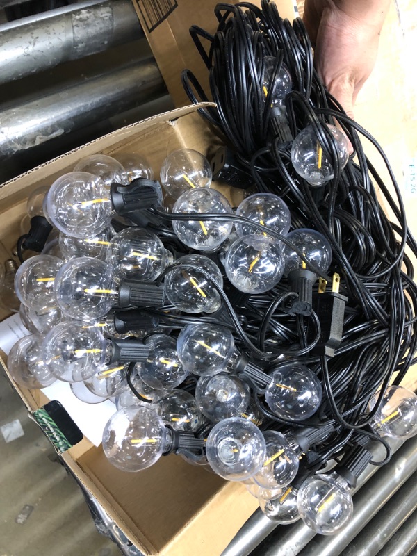 Photo 2 of 262FT Outdoor String Lights, G40 LED Patio Lights Waterproof Outside String Lights UL Listed Connectable Hanging Lights with 84 Shatterproof Plastic Bulbs for Backyard Porch Balcony Christmas Party Warm White 262FT/84LEDs