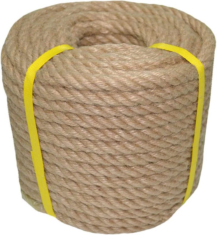 Photo 1 of 100% Natural Jute Rope Hemp Rope (1/2 in x 50 ft) Strong Jute Twine for Crafts Gardening Hammock Decorating
