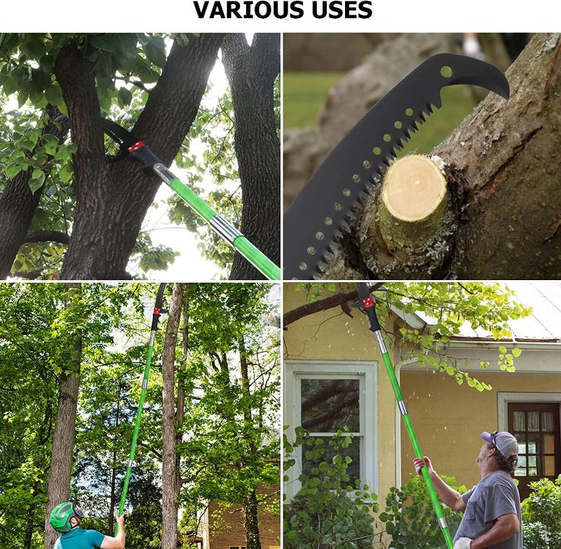 Photo 1 of 26 Feet Tree Pole Pruner Manual Branches Trimmer Tree Branch Garden Tools Loppers Hand Pole Saws Extendable Height
