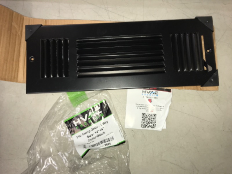 Photo 2 of 14" X 4 AIR Supply Grille - Vent Cover & Diffuser - Flat Stamped Face - Black / STOCK PHOTO FOR REFERENCE ONLY 
