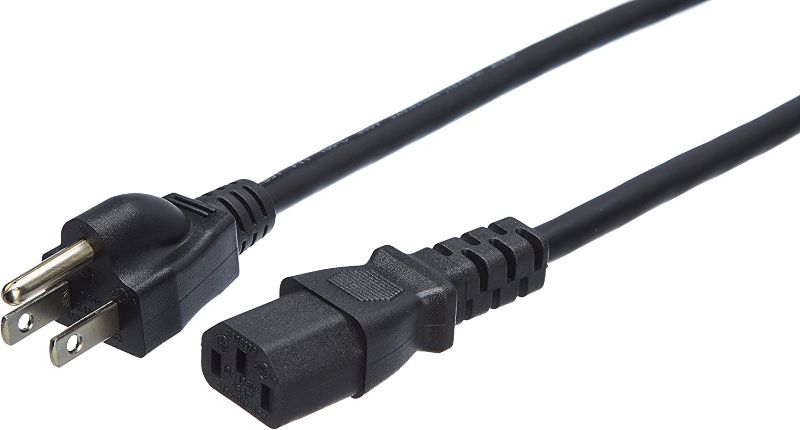 Photo 1 of Amazon Basics Computer Monitor TV Replacement Power Cord - 3-Foot, Black
