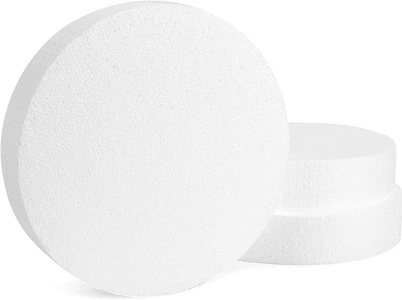 Photo 1 of Craft Foam Disks, White Circles for Arts and DIY Crafts (10 x 2 in, 3 Pack)
