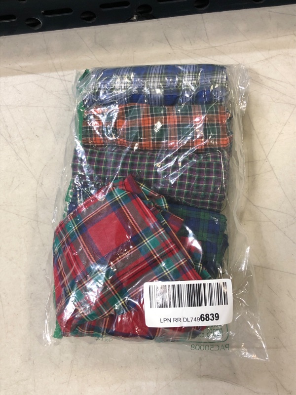 Photo 2 of Hanes Mens Tagless Boxer With Exposed Waistband Multi-Packs Medium 5 Pack - Assorted Plaid