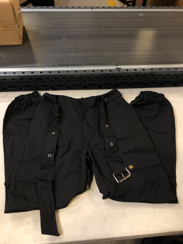 Photo 1 of BLACK CARGO PANTS W/ BELT - SML