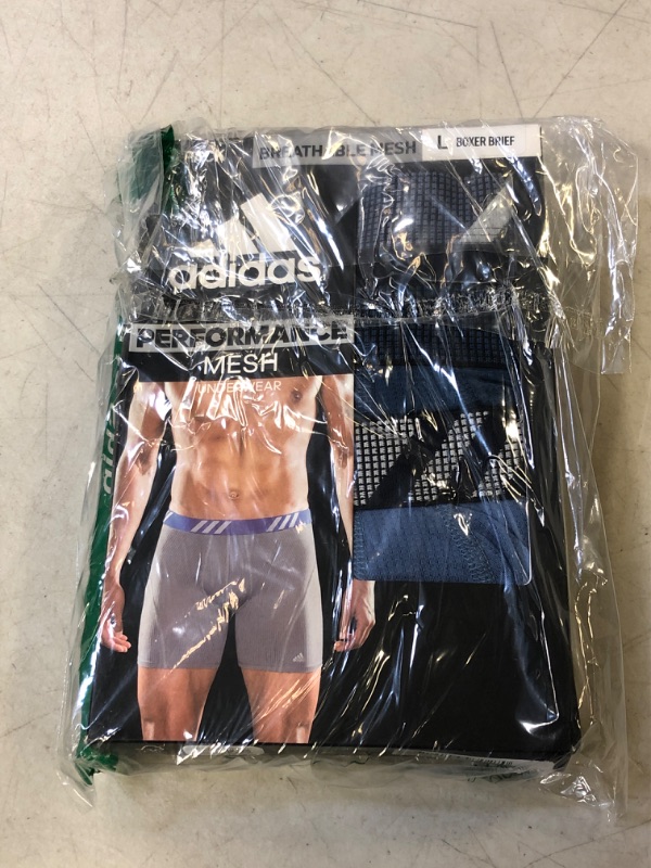 Photo 2 of adidas Men's Sport Performance Mesh 3-Pack Boxer Brief LRG Legend ink blue/ Night marine blue/Crewblue