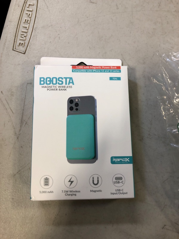 Photo 2 of RapidX Boosta Magnetic Wireless Charger (Teal) + 30W Type-C PD Wall Adapter
FACTORY SEALED 