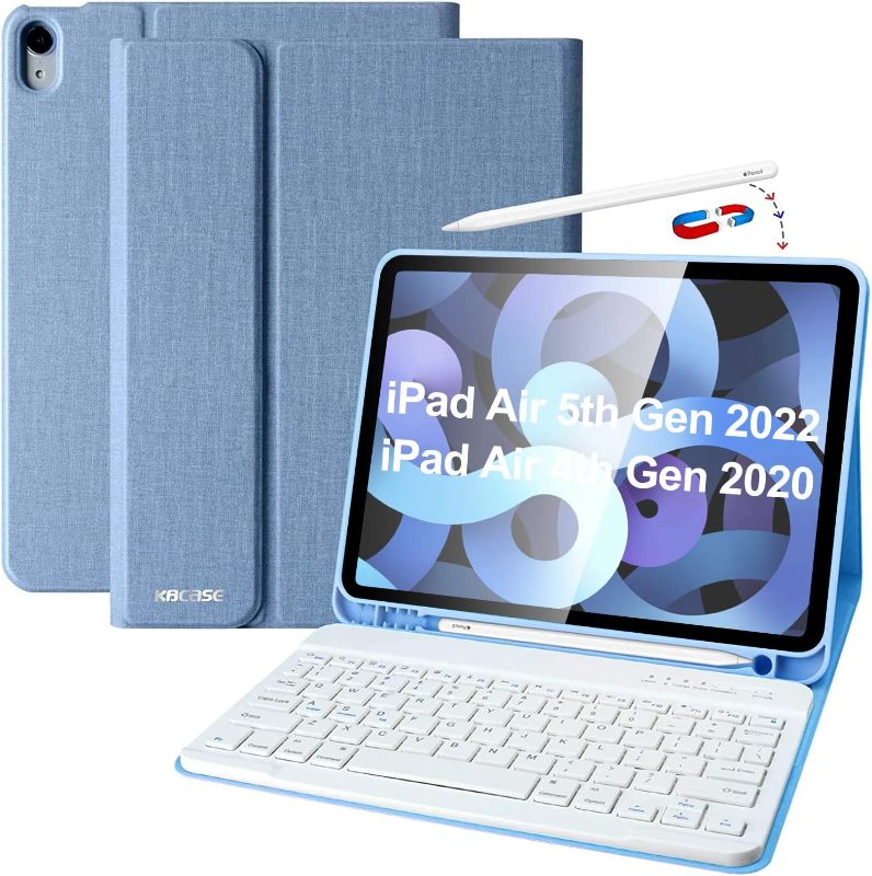 Photo 1 of Keyboard Case for iPad Air 5th Generation 2022/ iPad Air 4th Gen 2020/iPad Pro 11 Inch 2018, 10.9 inch Case with Pencil Holder, Detachable Bluetooth Keyboard Smart Tablet Case for iPad Air 5th/4th Gen
