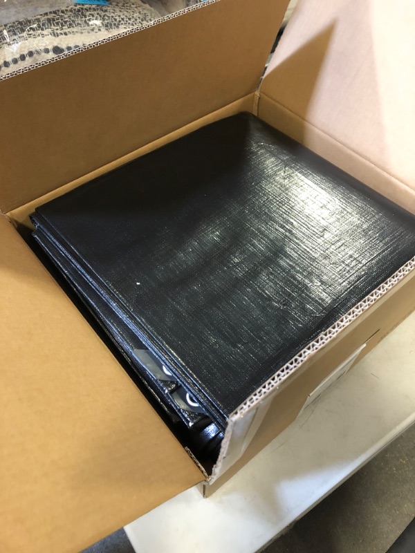 Photo 1 of AmazonCommercial Heavy Duty Black Poly Tarp, 12 x 20 ft., 1-Pack

