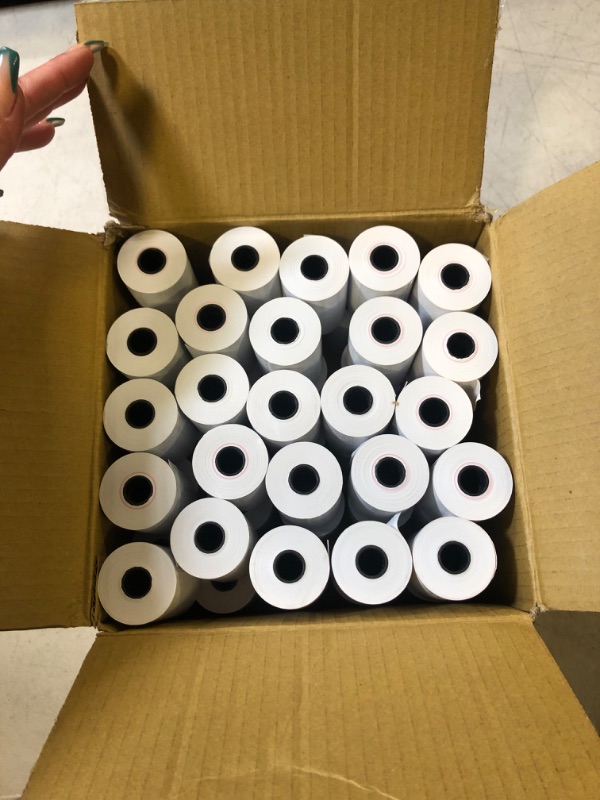 Photo 2 of 2 1/4 X 70' Thermal Receipt Paper Roll (50 Rolls) BPA Free Paper Verifone VX520 Ingenico ICT220 ICT250 First Data FD400 Nurit 8000 8020 STP103 2 1/4" x 70'