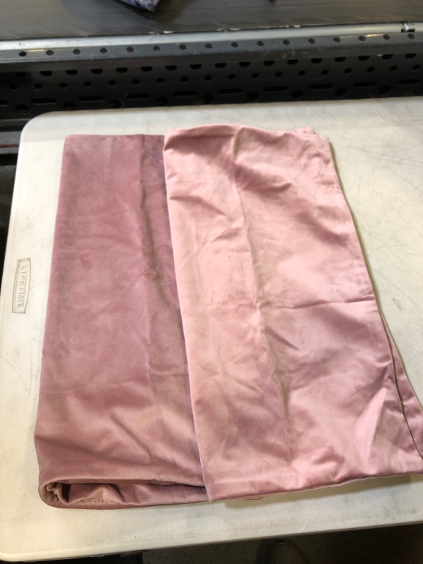 Photo 1 of 2PC PINK VELVET PILLOW CASES - 19 X 19