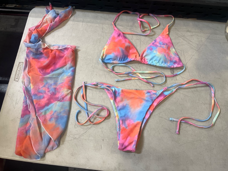 Photo 1 of 3PC MULTICOLOR BIKINI SET - LRG