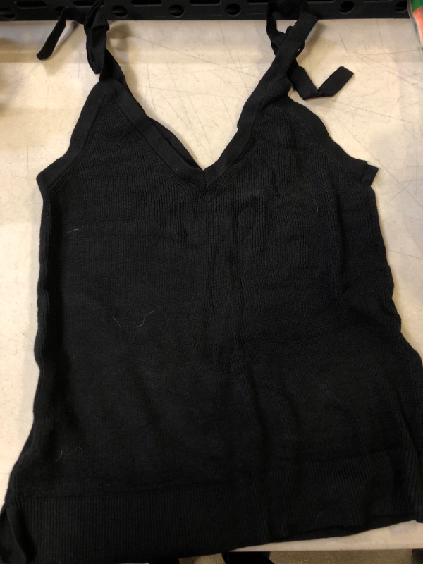 Photo 1 of BLACK TANK TIE STRAP TOP - MEDIUM - - DAMAGE : SHOWN IN LIVE PICTURE