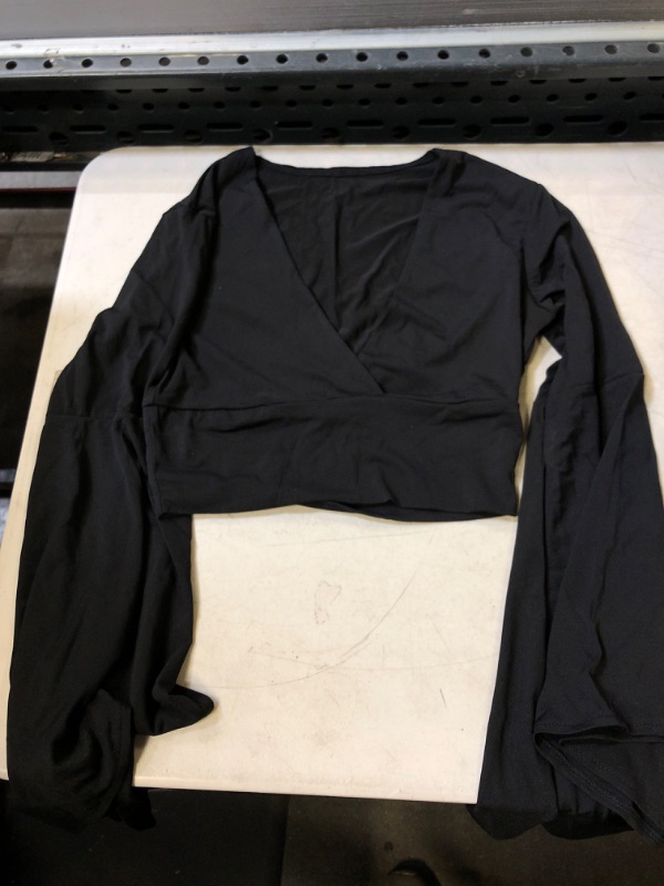 Photo 1 of BLACK LONG SLEEVE CROPPED TOP - SML