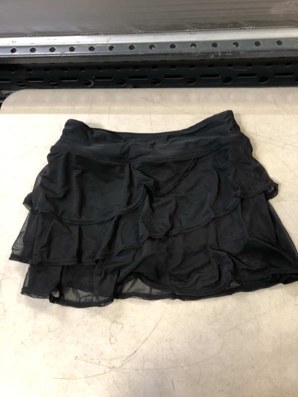 Photo 1 of BLACK LAYERED MESH SWIM SKIRT - MEDIUM