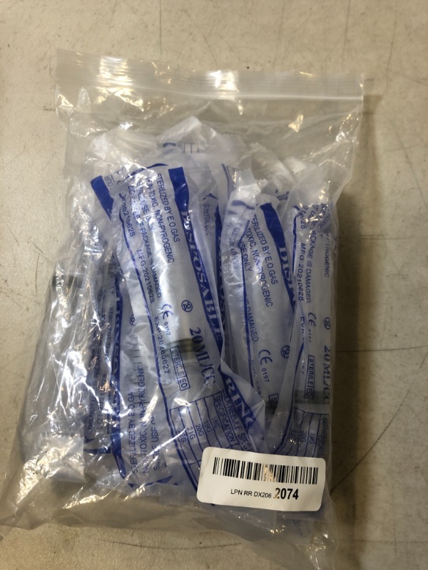 Photo 2 of 12 Pack 20ml/cc Plastic Syringes with 5Pcs 3ml Pipettes, Individually Sealed with Measurement & Cap for Feeding Pets, Liquid, Lip Gloss, Paint, Epoxy Resin, Oil, Watering Plants, Refilling with 3 pipettes