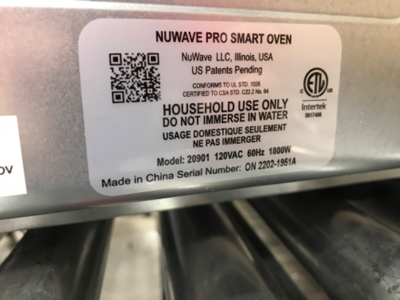 Photo 6 of **PARTS ONLY**
Nuwave Bravo IQ360 Smart Air Fryer Grill Convection Oven
