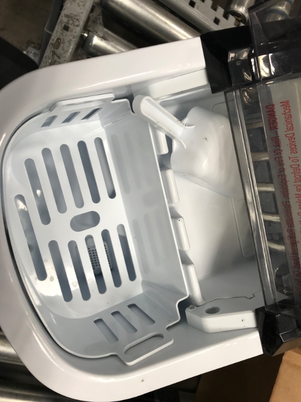 Photo 5 of **USED, MINOR DAMAGE**Euhomy Ice Maker Machine Countertop, 26 lbs in 24 Hours, 9 Cubes Ready in 6 Mins, Self-Clean Electric Ice Maker Compact Potable Ice Maker with Ice Scoop and Basket. for Home/Kitchen/Office.(Silver) 12.59 x 9.64 x 12.59 inches Sliver 