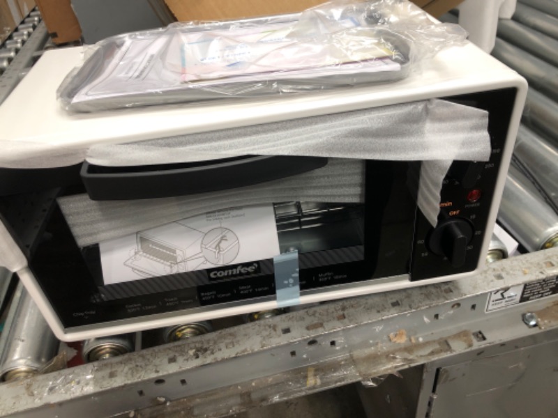 Photo 1 of COMFEE' Mini Countertop Toaster Oven, 2-Knobs Easy to Control with Timer-Bake-Broil-Toast Setting, 1000W, Black Compact toaster oven (CO-B08AA(BK)) Mini Toaster Oven