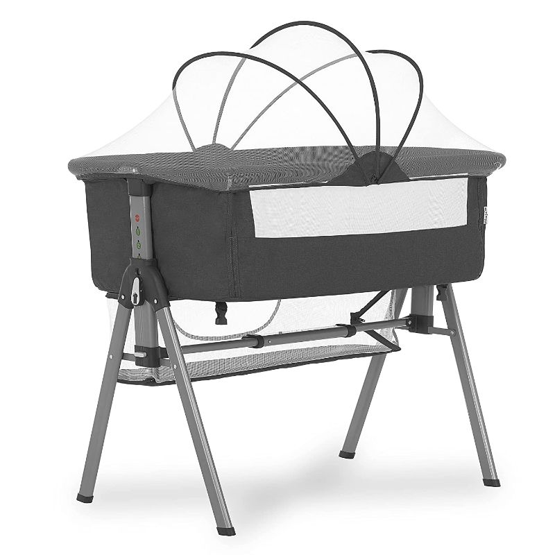 Photo 1 of Dream On Me Skylar Bassinet and Beside Sleeper, JPMA Certified, Carry Bag Included, GREY