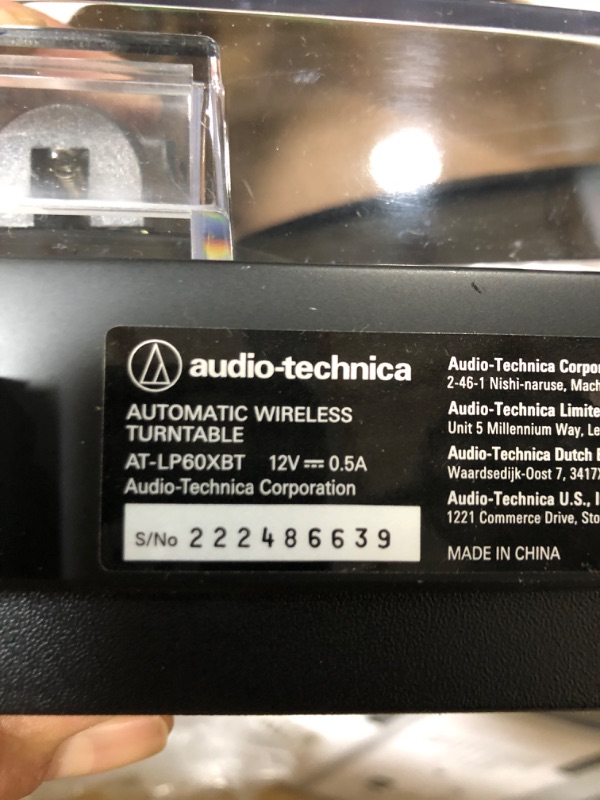 Photo 2 of Audio-Technica AT-LP60XBT-BK Fully Automatic Bluetooth Belt-Drive Stereo Turntable, Black, Hi-Fi, 2 Speed, Dust Cover, Anti-Resonance, Die-cast Aluminum Platter Black Wireless Turntable