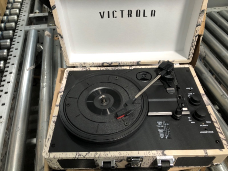 Photo 3 of Victrola Vintage 3-Speed Bluetooth Portable Suitcase Record Player & Vintage 3-Speed Bluetooth Portable Suitcase Record Player with Built-in Speakers | Upgraded Turntable Audio Sound