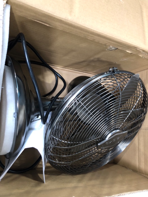 Photo 4 of Lasko 12" Classic Metal Table Fan - 12" Diameter - 3 Speed - Quiet, Carrying Handle, Oscillating - 17.3" Height x 13.3" Width - Metal