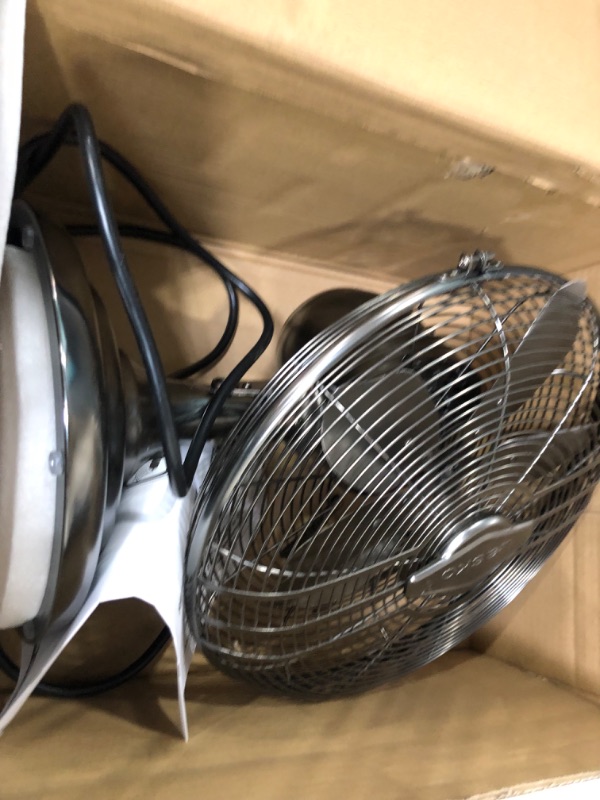 Photo 2 of Lasko 12" Classic Metal Table Fan - 12" Diameter - 3 Speed - Quiet, Carrying Handle, Oscillating - 17.3" Height x 13.3" Width - Metal