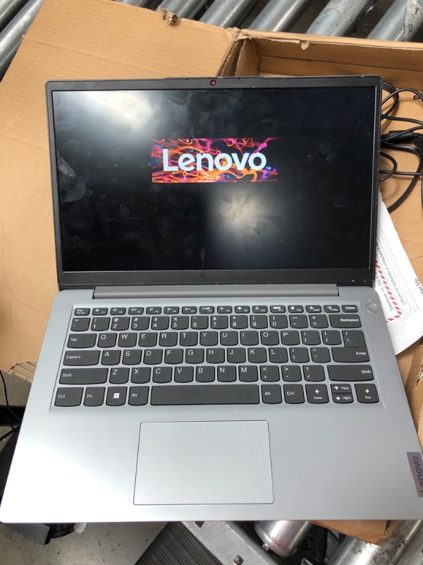 Photo 4 of Lenovo 2022 Ideapad 1i 14" HD Laptop, Intel Celeron N4020 Processor, 4GB RAM, 64GB eMMC Flash Memory, Intel HD Graphics 500, HD Webcam, Stereo Speakers, Cloud Grey, Windows 11S, 128GB USB Card2