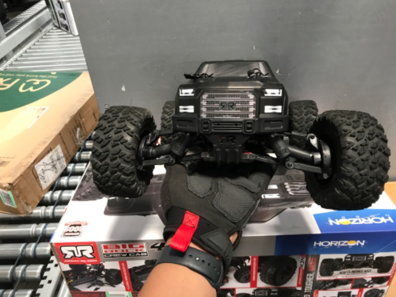 Photo 8 of **SEE NOTES**ARRMA 1/10 Big Rock 4X4 V3 3S BLX Brushless Monster RC Truck RTR (Transmitter and Receiver Included, Batteries and Charger Required), Black, ARA4312V3