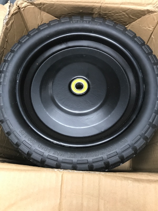 Photo 2 of (4-Pack) 13‘’ Tire for Gorilla Cart - Solid Polyurethane Flat-Free Tire and Wheel Assemblies - 3.15” Wide Tires with 5/8 Axle Borehole and 2.1” Hub 13“ Wheels -4 Pack