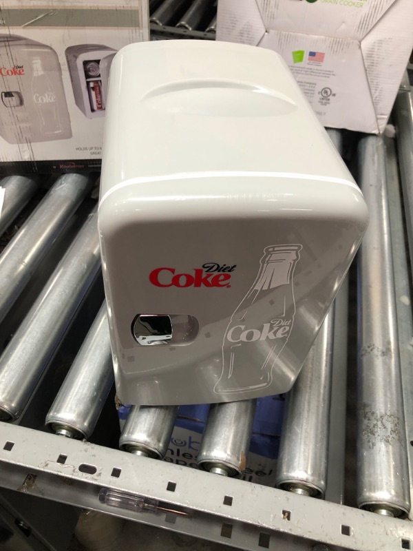 Photo 2 of ******DOES NOT POWER ON****
Coca-Cola Diet Coke 4L Cooler/Warmer w/ 12V DC and 110V AC Cords, 6 Can Portable Mini Fridge, Personal Travel Refrigerator for Snacks Lunch Drinks Cosmetics, Desk Home Office Dorm, Gray
