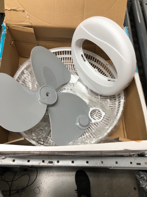 Photo 2 of 16 in. White Oscillating Table Fan with Adjustable Tilt