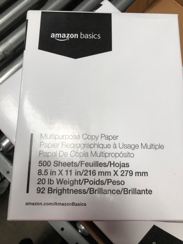 Photo 1 of Amazon Basics Multipurpose Copy Printer Paper, 8.5 x 11 Inch 20Lb Paper - 10 Ream Case (5,000 Sheets), 92 GE Bright White 10 Reams | 5000 Sheets Multipurpose (8.5x11) Paper