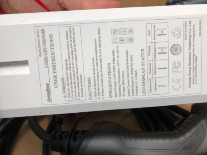 Photo 4 of astoneves Level 2 EV Charger, 10/16A NEMA 6-20 Electric Vehicle EVSE Charger with NEMA 5-15 Adapter for SAE J1772 Standard EV Cars Level 1 Charging (20ft Cable, 110/220V, Max 3.6kW) * SEE NOTES 