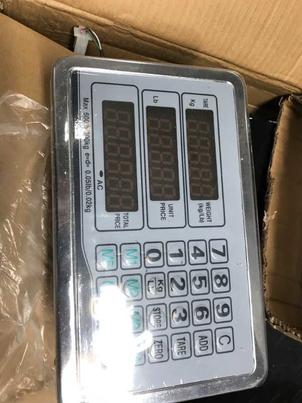 Photo 3 of Houseables Industrial Platform Scale 600 LB x .05, 19.5" x 15.75", Digital, Bench, Large for Luggage, Shipping, Package Computing, Postal