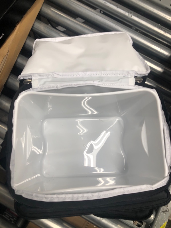 Photo 3 of MOJECTO Medium Size Cooler Lunch Bag With Removable Leakproof Plastic Hardliner Bucket. Dual compartment, 600D Strong Polyester, Thick Foam Insulation, Large Pockets And Zippers.