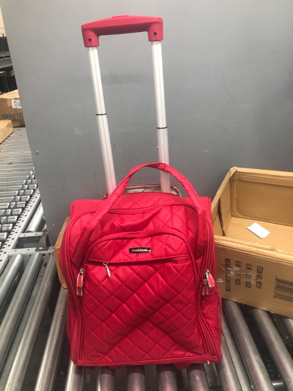 Photo 1 of Rockland Melrose Upright Wheeled Underseater Carry-On Luggage, Red, 16-Inch Carry-On 16-Inch Red