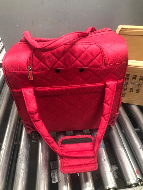 Photo 1 of Rockland Melrose Upright Wheeled Underseater Carry-On Luggage, Red, 16-Inch Carry-On 16-Inch Red