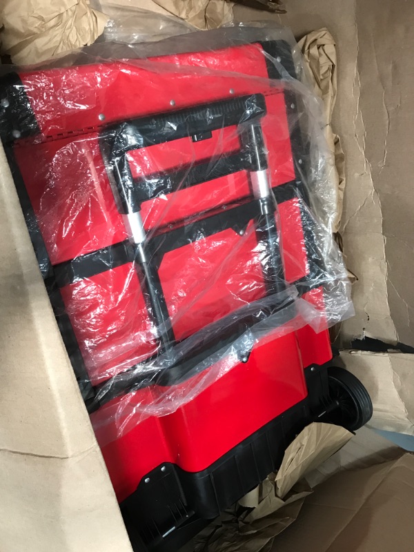 Photo 1 of MINOR DAMAGE SEE PICTURE BIG RED TRJF-C305ABD Torin Garage Workshop Organizer: Portable Steel and Plastic Stackable Rolling Upright Trolley Tool Box with 3 Drawers, Red
