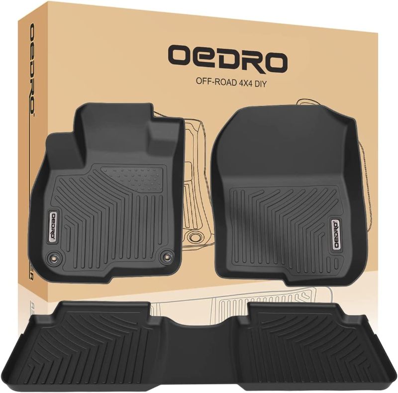 Photo 1 of OEDRO Floor Mats Compatible for 2017-2022 Honda CR-V, Unique Black TPE All-Weather Guard Includes 1st and 2nd Row: Front, Rear, Full Set Liners
