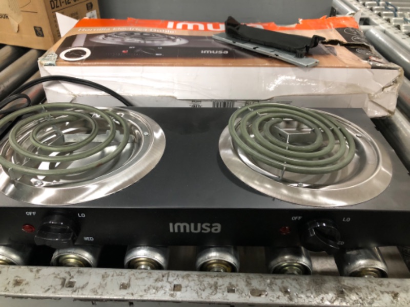 Photo 3 of **BROKEN, PARTS ONLY**
IMUSA USA GAU-80306 Electric Double Burner 1750-Watts , Black