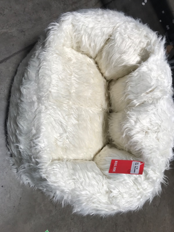 Photo 2 of "Big Joe Milano Beanbag Chair Ivory Shag" Ivory Shag Milano