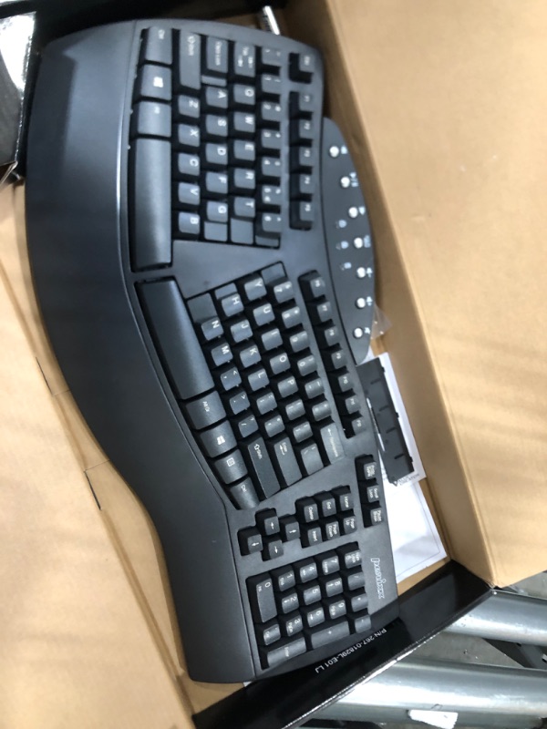 Photo 1 of Perixx Periboard-612 Wireless Ergonomic Split Keyboard with Dual Mode 2.4G and Bluetooth Feature, Compatible with Windows 10 and Mac OS X System, Black, US English Layout, (11354) Wireless Black Keyboard
