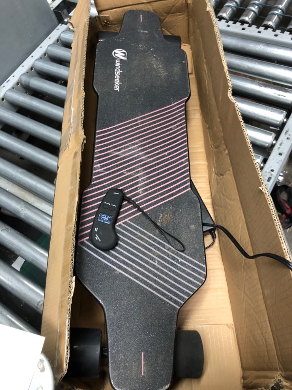 Photo 2 of *does not power on* Electric Skateboard, Electric Skateboard with Remote Control for Beginners, 350W Brushless Motor, Max 12.4 MPH, Carver E-Ska with DIY Stickers LASER