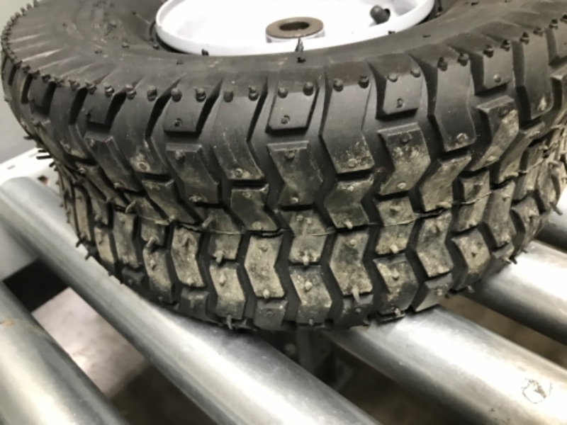Photo 1 of (2 Pack) 15 x 6.00-6 Tire and Wheel Set - for Lawn Tractors with 3/4" Sintered iron bushings 15" x 6.00-6" Silver