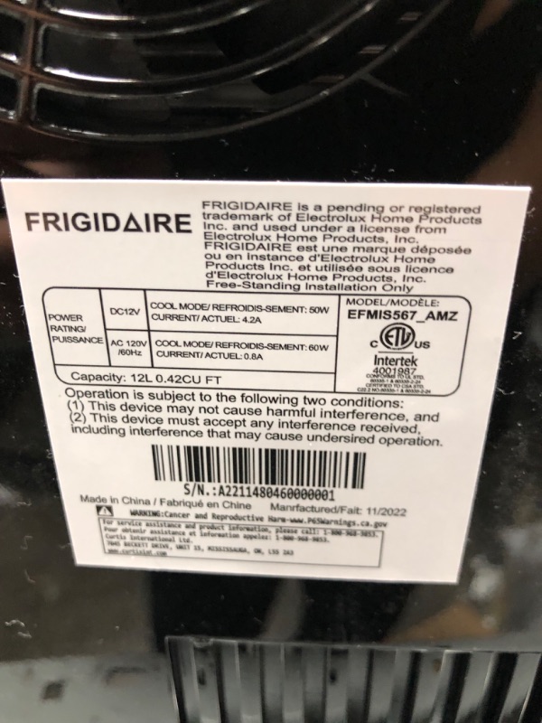 Photo 6 of ***SEE NOTES****
Frigidaire EFMIS567_AMZ 18 Can OR 4 Wine Bottle Retro Beverage Fridge, Temperature Control, Thermoelectric, FreonFree, Stainless
