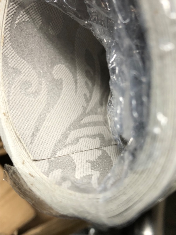 Photo 1 of yaretzy Peel and Stick Wallpaper 3D Silver Grey Floral Modern Damask Removable Wallpaper Bedroom Embossed Sticky Self Adhesive Wallpaper 20.8inch x 118inch 20.8inch X 118inch Silver/Gray