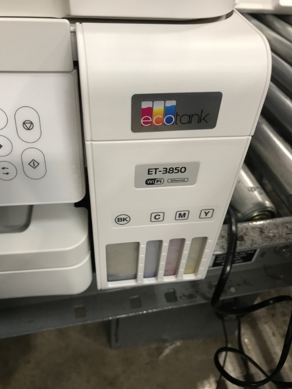 Photo 3 of ITEM IS BROKEN NON FUNCTIONAL****SOLD FOR PARTS****
Epson EcoTank ET-3850 Wireless Color All-in-One Cartridge-Free Supertank Printer with Scanner, Copier, ADF and Ethernet 