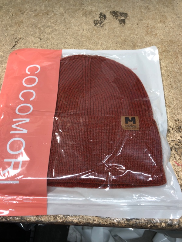 Photo 2 of Cocomori Slouchy Beanie Hats for Women Winter Knitted Caps Soft Warm Ski Hat Unisex Rust